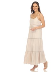 Women's Scoop Neck Tiered Maxi Dress