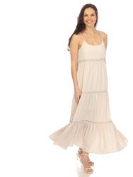 Women's Scoop Neck Tiered Maxi Dress