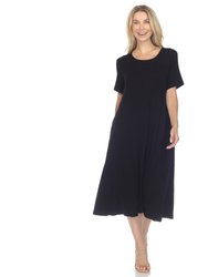 Women's Short Sleeve Midi Dress