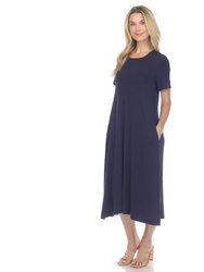 Women's Short Sleeve Midi Dress