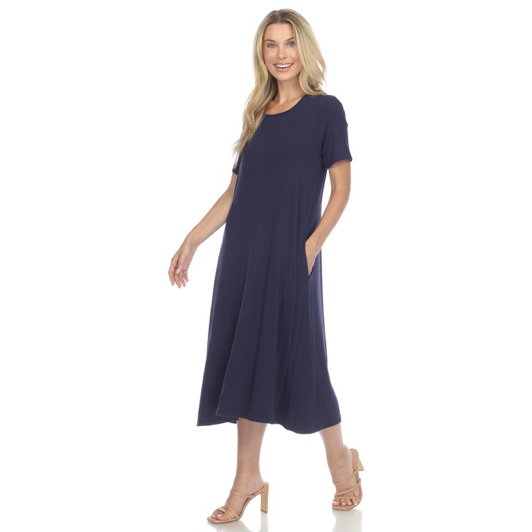 Women's Short Sleeve Midi Dress