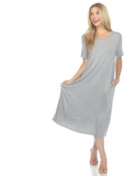 Women's Short Sleeve Midi Dress