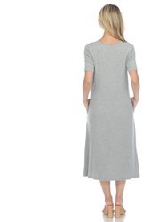 Women's Short Sleeve Midi Dress