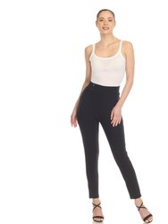 Women's Super Soft Elastic Waistband Scuba Pants - Black