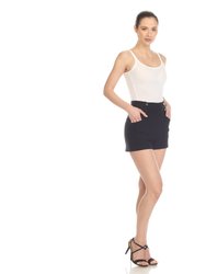 Women's Tailored Front Button Shorts - Black