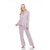 Women's Three Piece Pajama Set - Grey Cheetah