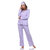 Women's Three Piece Pajama Set - Purple Paisley