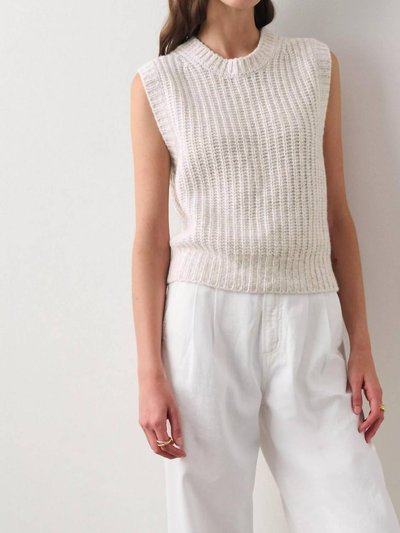 White + Warren Air Plush Ribbed Vest Sweater product