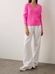 Cashmere Air Plush V-Neck In Pink Marl - Pink Marl