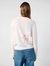 Cashmere Floral Embroidery Crewneck Sweater In Soft White Combo