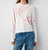 Cashmere Floral Embroidery Crewneck Sweater In Soft White Combo