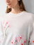 Cashmere Floral Embroidery Crewneck Sweater In Soft White Combo