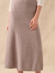 Cashmere Midi Skirt In Stonewood Heather - Stonewood Heather