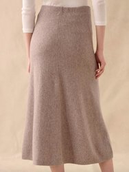 Cashmere Midi Skirt In Stonewood Heather