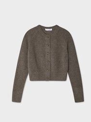 Cashmere Ribbed Button Cardigan