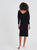 Cashmere Ribbed V Neck Dress In Black