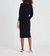 Cashmere Ribbed V Neck Dress In Black