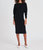 Cashmere Ribbed V Neck Dress In Black