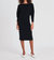 Cashmere Ribbed V Neck Dress In Black