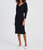 Cashmere Ribbed V Neck Dress In Black - Black