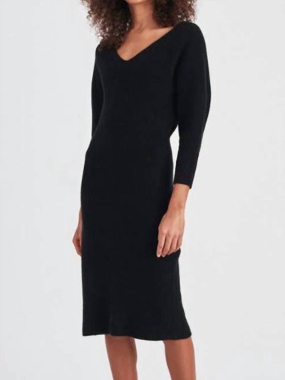 White + Warren Cashmere Ribbed V Neck Dress product