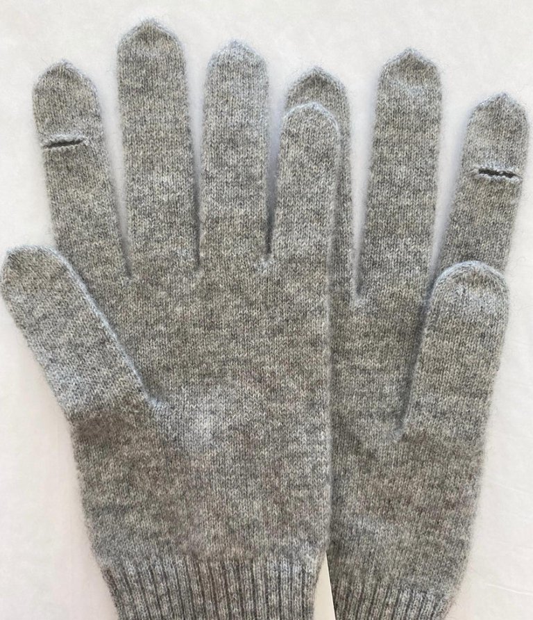 Cashmere Texting Gloves - Grey Heather