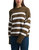 Core Spun Cotton Striped Crewneck Sweater - Olive/Cream