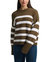 Core Spun Cotton Striped Crewneck Sweater - Olive/Cream