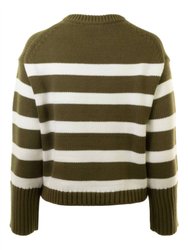 Core Spun Cotton Striped Crewneck Sweater