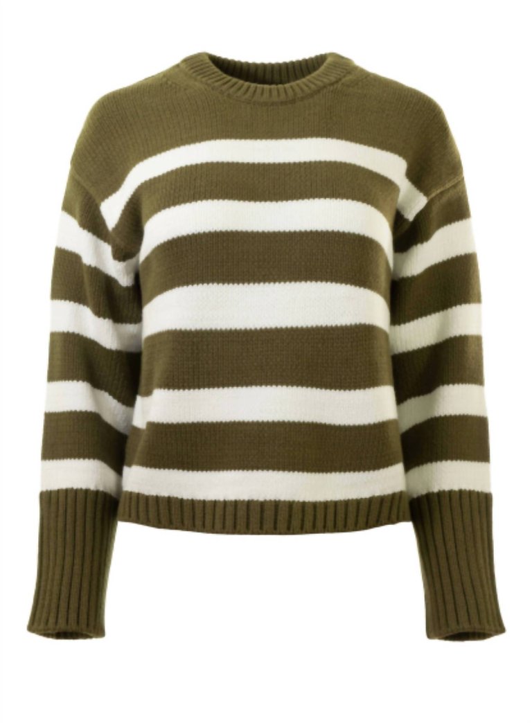 Core Spun Cotton Striped Crewneck Sweater