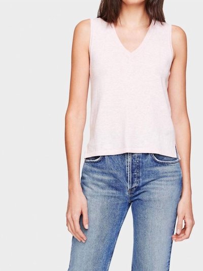 White + Warren Linen Sleeveless V Neck Top In Pink product