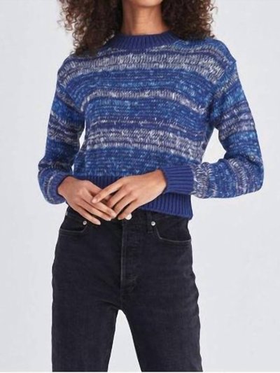 White + Warren Lofty Cotton Marl Stripe Sweater In Blue Combo product