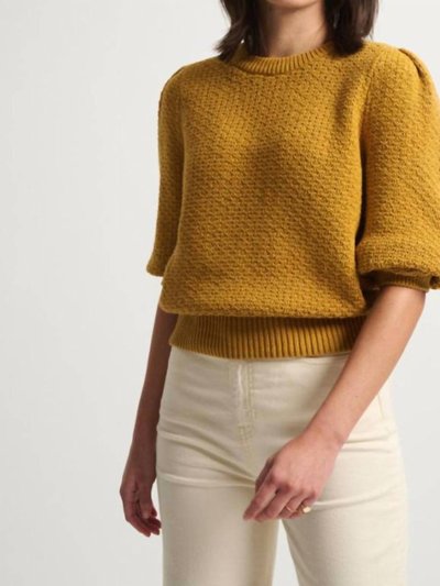 White + Warren Organic Cotton Tuck Stitch Puff Sleeve Top product