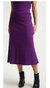 Silk Cotton Ribbed A Line Skirt - Deep Verbana