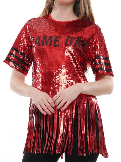 Why Dress Let’S Play Ball Top In Red/black product