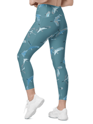 Swooping Crane Athletic Crop Top And High Waist Leggings Set