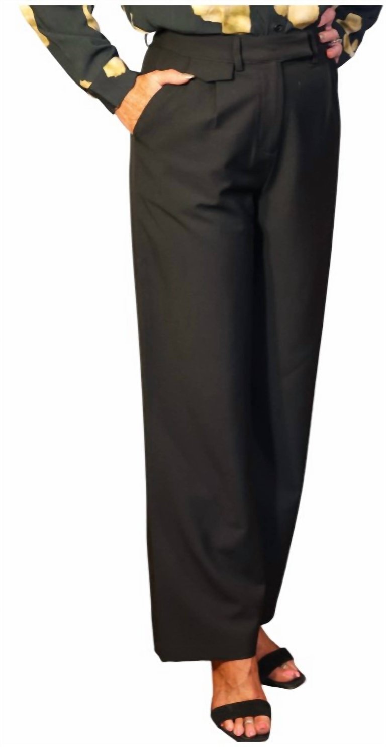 Crepe Trousers In Black - Black