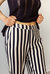 Mid Waist Striped Pant In Black & White Stripe