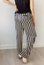 Mid Waist Striped Pant In Black & White Stripe