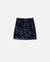 Short Mesh Leaf Print Skirt In Navy - Navy