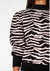 Zebra Print Intarsia-Knit Sweater In Black And White