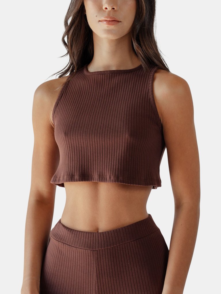 Cropped Tank - Chocolate