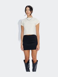 Ribbed Mini Skirt - Jet Black