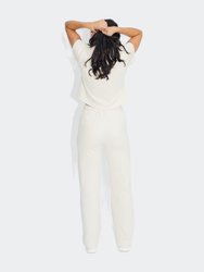 Wide Leg Lounge Pants - Cream