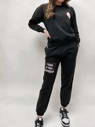 Wish Saturday Cody Sweatshirt In Washed Black - Washed Black