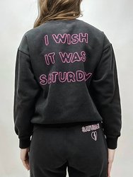 Wish Saturday Cody Sweatshirt In Washed Black