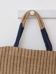 Indigo Stripes Jute Shopper