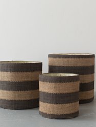 Round Woven Storage Baskets - Peri - Set of 3