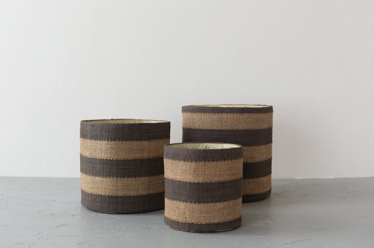 Round Woven Storage Baskets - Peri - Set of 3