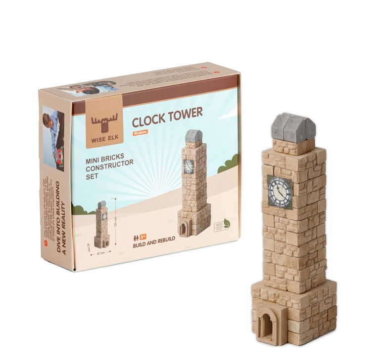 Mini Bricks Construction Set - Clock Tower, 80 Pcs